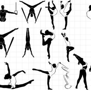 Turner SVG snijden bestanden\ Turnen silhouet Cricut\ Cameo\ Instant Download\ Tumbling Cheerleading\ Cut Files\ Sport atleet meisje