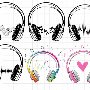 Headphones SVG Clipart: Music Headset Vector Cut File