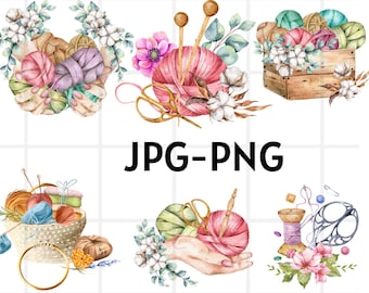 Crochet SVG Bundle: Yarn Clipart, Shirt Design (JPG, PNG)