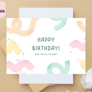 Happy Birthday Card PDF/Digital Birthday Cards/Print at Home Birthday Card/ Printable Greeting Card DIGITAL Download