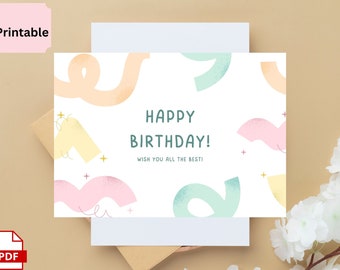 Printable Happy Birthday Card (Digital Download)