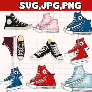 Sneakers Clipart: SVG, PNG, JPG Cut Files