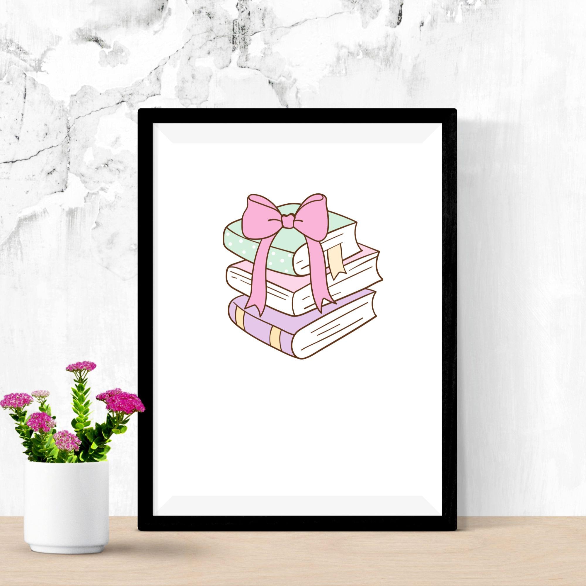 Coquette Books Clipart: Pink Bookish Ribbon Bow (PNG, JPG, SVG) - Etsy