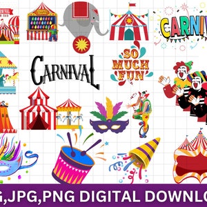 Circus clipart\ circus printable\  circus PNG and SVG\ Carnival Clip Art\ Animals\ Jokers\ Circus Tent Clipart\ Circus set\ Instant Download