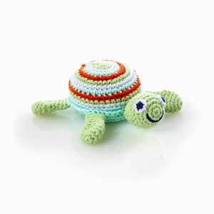 Crochet Turtle Rattle| Cotton| Toy Rattle| Baby Toy| Baby Gift| Fair Trade Toys
