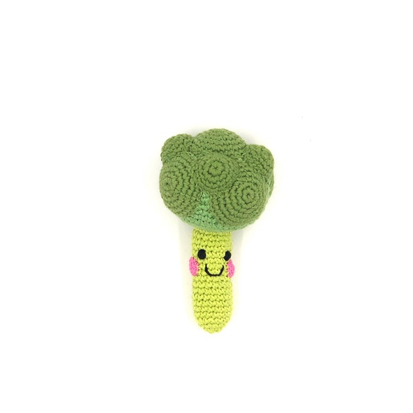 Happy Broccoli - Crochet Rattle| Cotton| Baby Toy| Toy Rattle| Baby Gift| Ethically Made| Fair Trade Certified