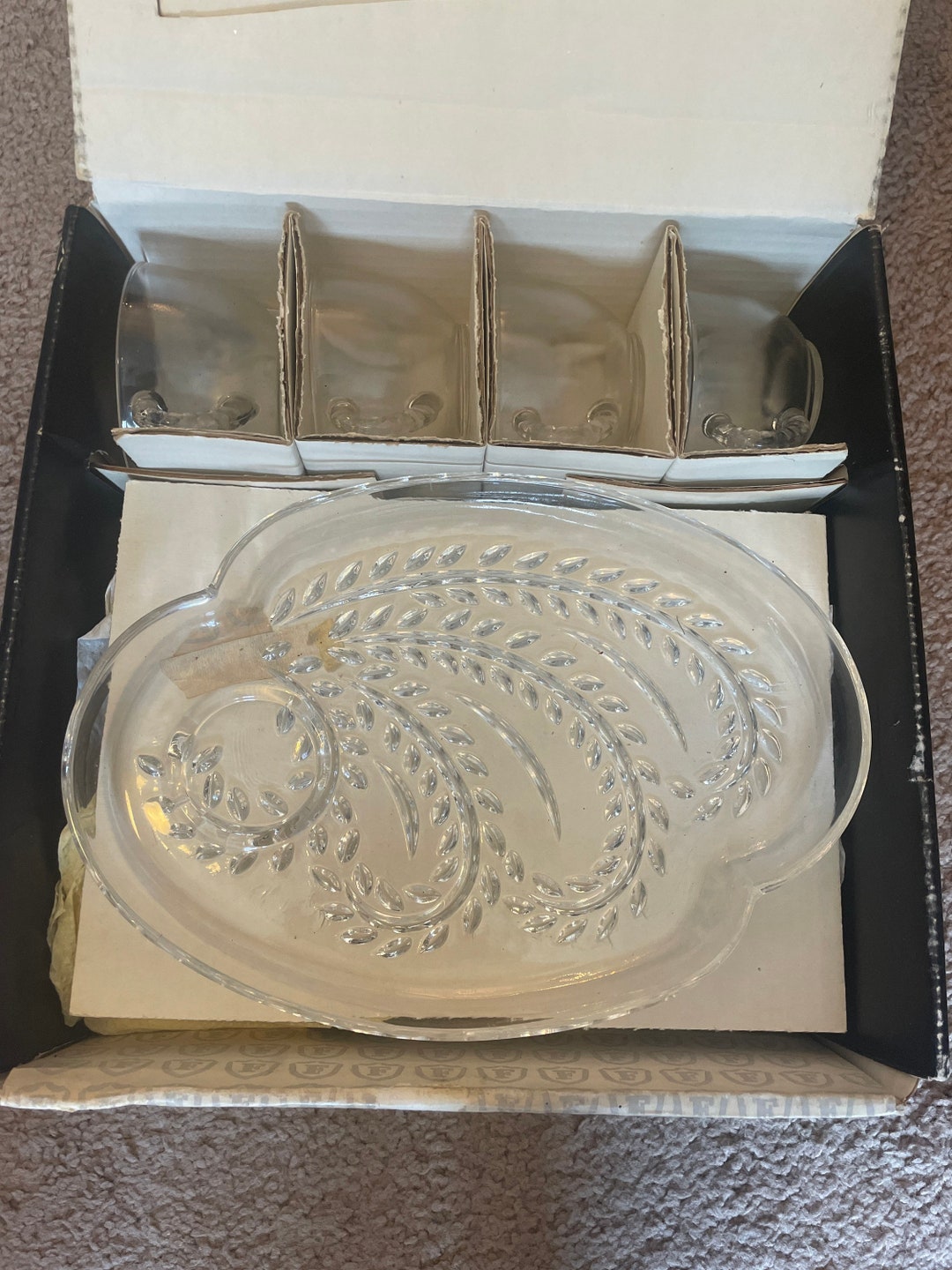 The Federal Glass Company Snack Set Etsy