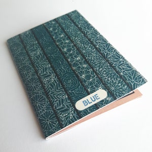 Mini Art Zine, Blauw, Mini Zine, Digitale Zine, Een Pagina Zine, Patroon Look Book