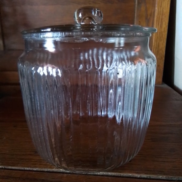 Old ribbed glass tobacco jar