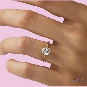2 ct Round Cut Solitaire Ring, Engagement Ring, Moissanite Ring, Promise Ring, 925 Sterling Silver Ring, Statement Ring, Wedding Gift
