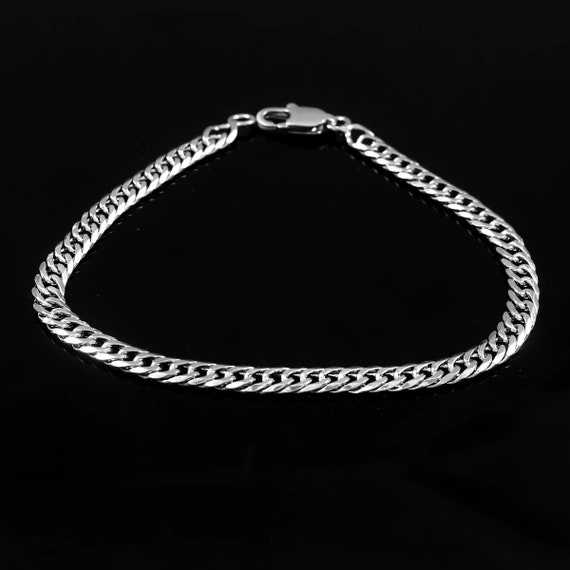 Bracciale A Catena Cubana In Argento Sterling Massiccio: Maglia Miami - Foto 4