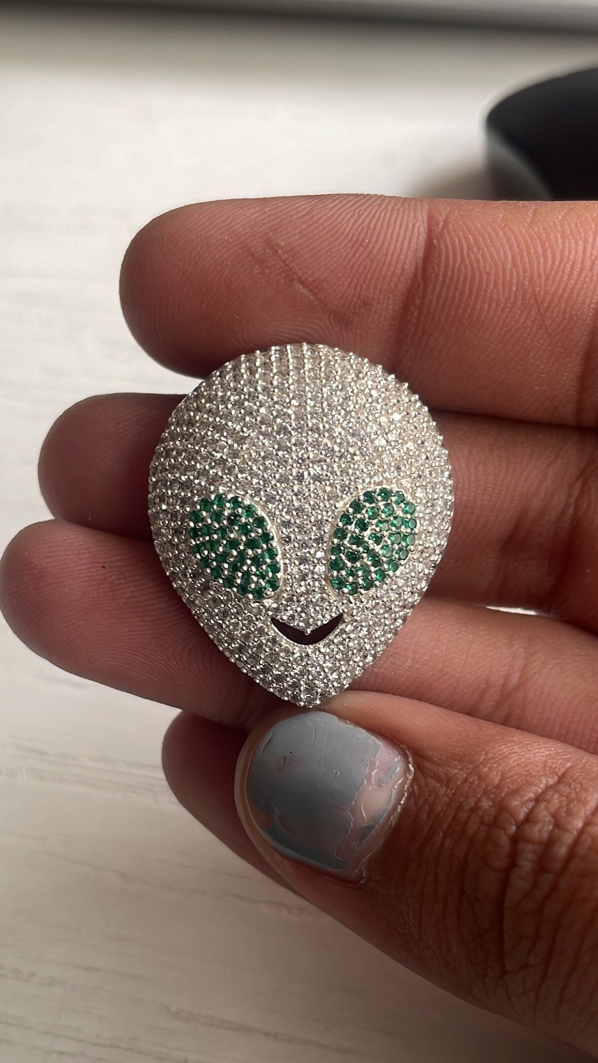 Iced out alien sale pendant