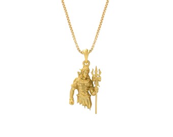 925 Sterling Silver Shiva Pendant Necklace: Hindu God Amulet, Religious Necklace