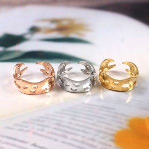 Dotted Alien Ring: Adjustable 925 Sterling Silver Statement Ring