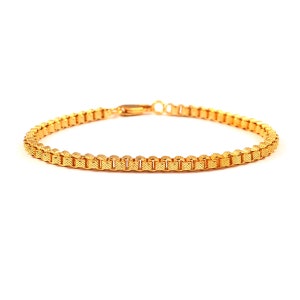 Sterling Silver Box Chain Bracelet - Rhodium Plated Minimalist Jewelry