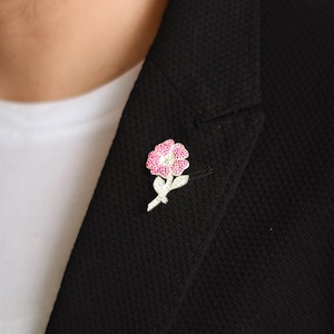 Spilla con montatura floreale / Spilla / Regalo per lui / Regalo di Halloween / Diamanti CZ / Spilla minimalista / Regalo fidanzato / Regalo per lui