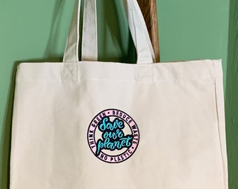 Save Our Planet Embroidered Shopper - Unisex