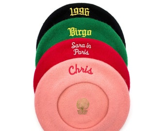 Custom Wool Beret: Personalized Embroidery, Hen Party Gift