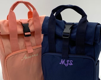 Personalised Twin Handle Roll-Top Backpack - 2 Sizes Available - Last Remaining!