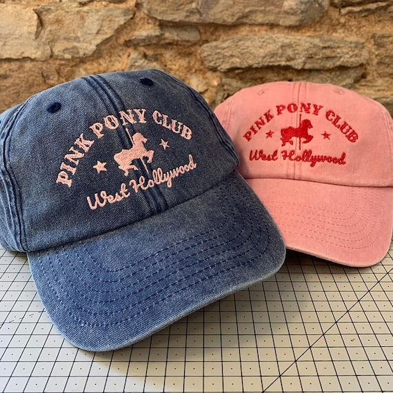 Embroidered Cap with Pink Pony Club Design - Choose from Different Colours and Cap Styles