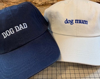 Dog Mum Dog Dad Cap | Customisable | Choose Different Cap Colours and Font Styles