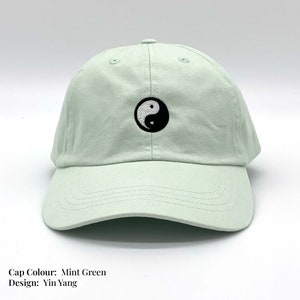 Yin Yang Embroidered Dad Cap - Unstructured 6-Panel, Chino Cotton, Customisable Back Embroidery