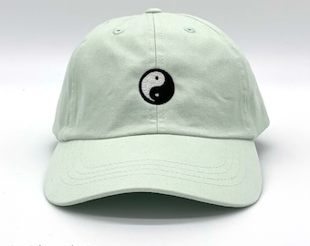 Yin Yang Embroidered Dad Cap - Unstructured 6-Panel, Chino Cotton, Customisable Back Embroidery