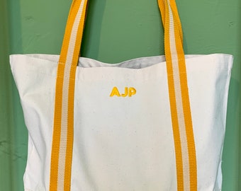 Personalised Embroidered Initials Shopper | Organic Cotton Canvas | Last Remaining