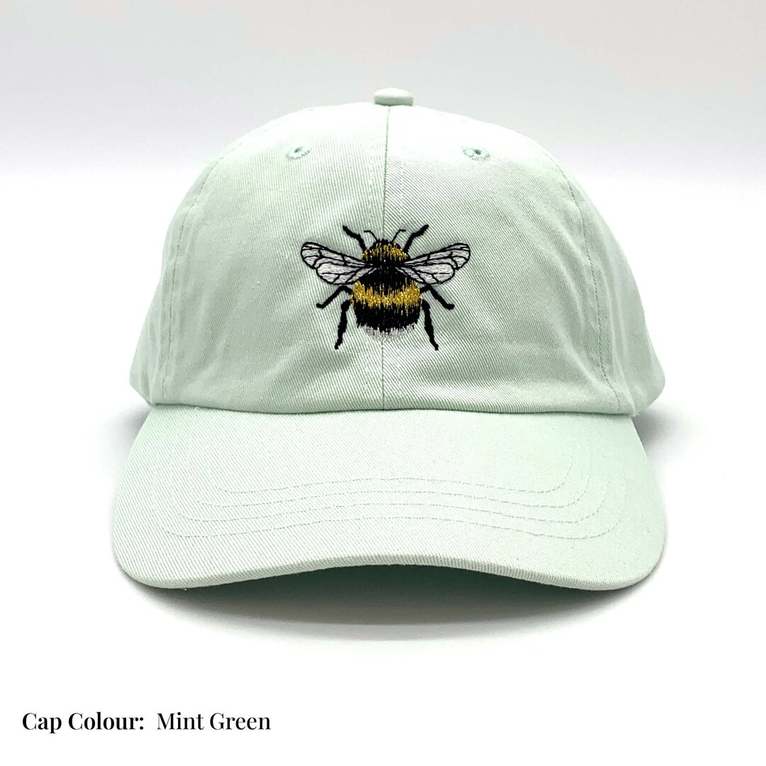 Personalised Embroidered Bee Design Cap | Customisable Nature Lover ...