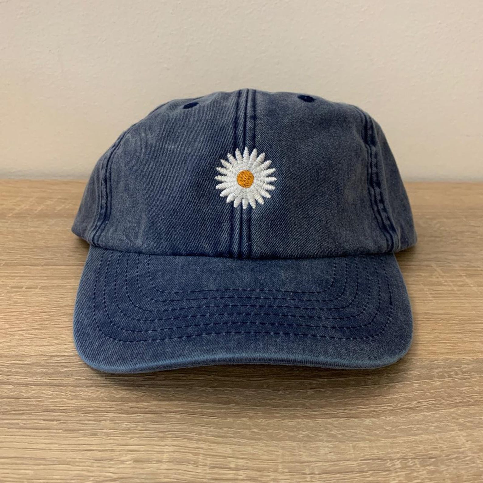 Embroidered Daisy Cap – April Birth Flower| Customisable | Different ...