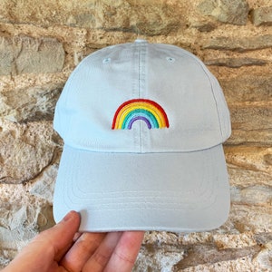 Embroidered Rainbow Motif Cap