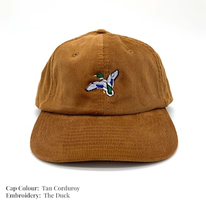 Embroidered Motif Corduroy Cap - Duck