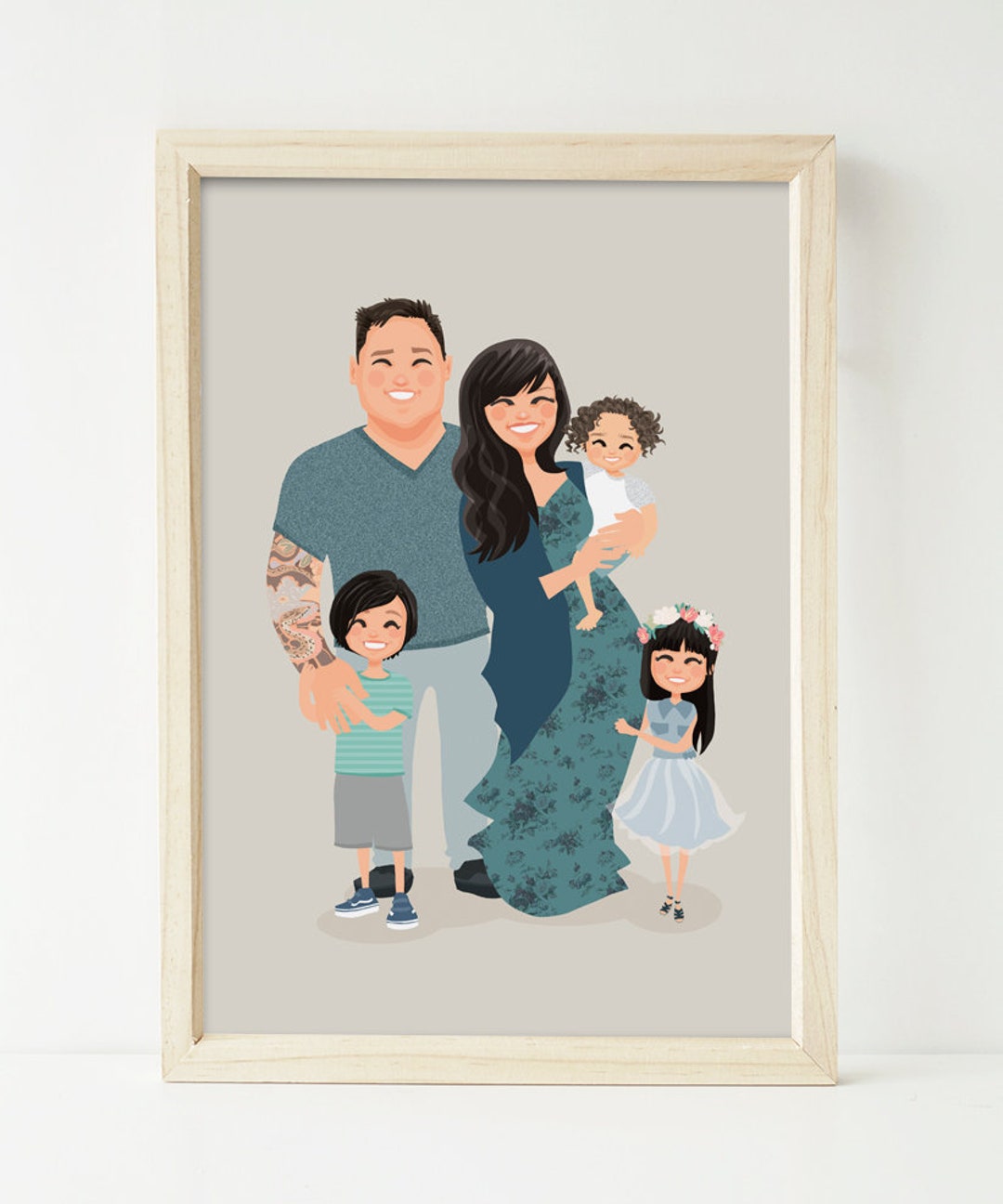 Custom Family Portrait, Personalized Art Gift (digital Download) - Etsy