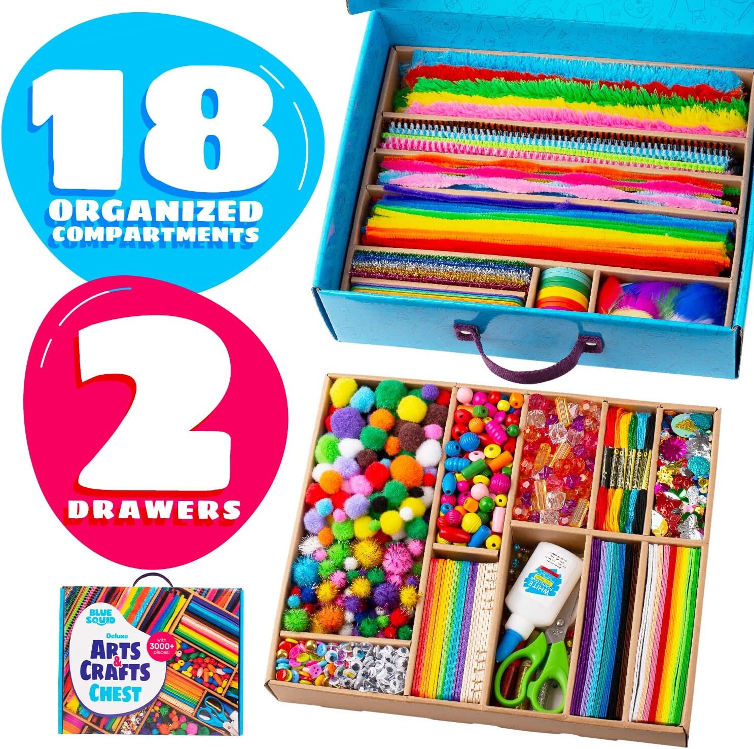 Arts and Crafts for Kids 3000+ Piece Deluxe Craft Chest