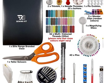 TUXWANG Kit Couture Kit de Couture 73PCS Accessoires de Couture, 12 bobines  de Fil - 50m Kit de Couture Premium Grand Format avec Sac de Transport. :  : Cuisine et Maison