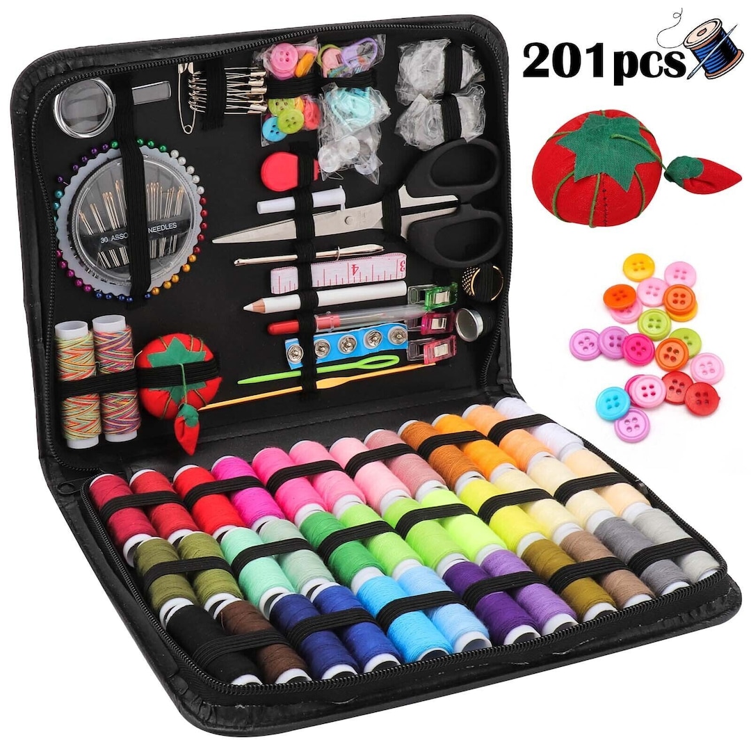 LARGE SEWING KIT professional Sewing Kit 201pc Large Portable Sewing