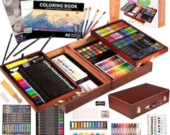 168 PCS Deluxe Art Set for Kids: Painting & Drawing in Wooden Box