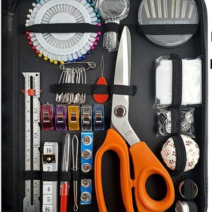 LARGE SEWING KIT professional Sewing Kit Thread Scissor Tape Pins ...