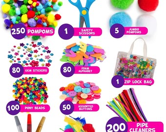 Blue Squid Arts and Crafts for Kids – XXXL Craft Kit for Kids - 2000+ Pcs Kids