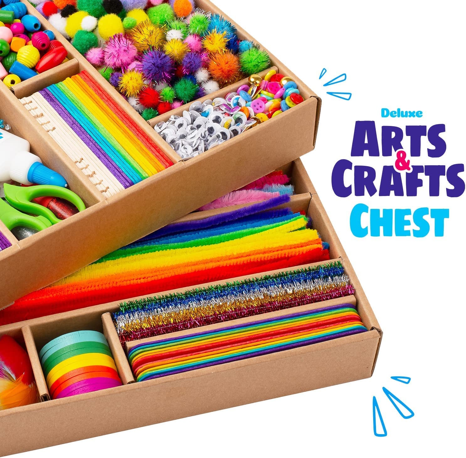 Arts and Crafts for Kids 3000+ Piece Deluxe Craft Chest - Giant Craft ...