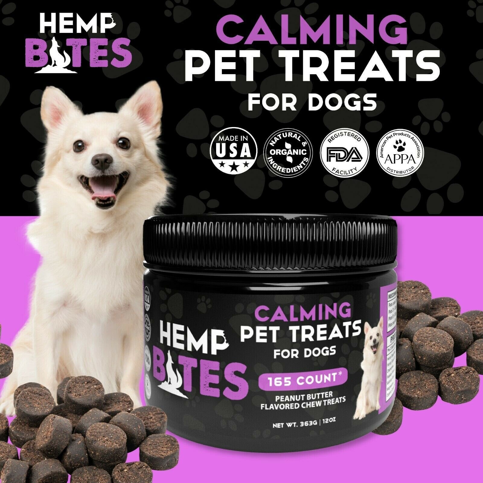 Mighty Petz MAX Hemp Calming Chews For Dogs With Anxiety Dog Calming