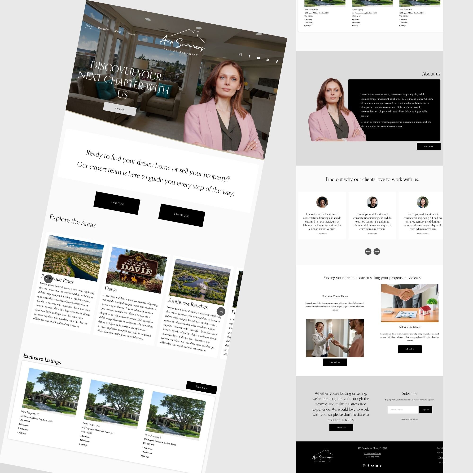Squarespace Template for Real Estate Website Real Estate Etsy