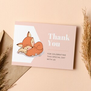 Fox Baby Shower Invitation Pack, Baby Fox Boy Girl, Printable, Editable ...