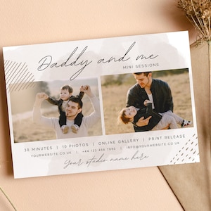 Daddy and Me Mini Session Template Editable in Canva, Father&#39;s Day Mini Session Template, Fathers Day Mini Sessions, Daddy and Me Flyer