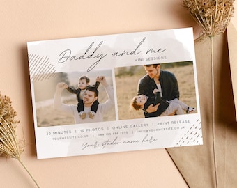 Daddy and Me Mini Session Template Editable in Canva, Father's Day Mini Session Template, Fathers Day Mini Sessions, Daddy and Me Flyer
