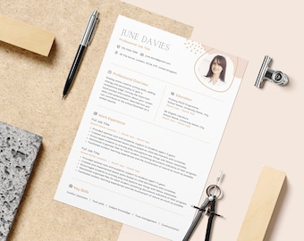 Teacher Resume Template, Cover Letter and References (Canva Template)