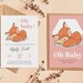 Fox Baby Shower Invitation Pack, Baby Fox Boy Girl, Printable, Editable ...