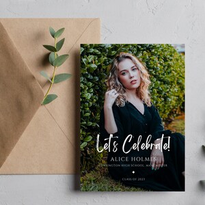 Graduation Invitation Template, Editable Graduation Card, Senior Graduation Template, Senior Graduation Announcement Template in CANVA