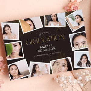 Graduation Invitation Template, Editable Graduation Card, Senior Graduation Template, Senior Graduation Announcement Template in CANVA