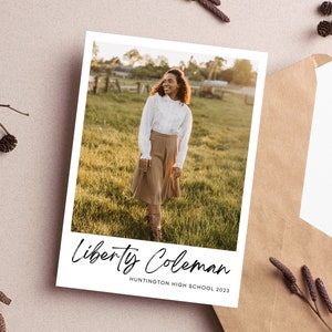 Graduation Invitation Template, Editable Graduation Card, Senior Graduation Template, Senior Graduation Announcement Card Template inCANVA